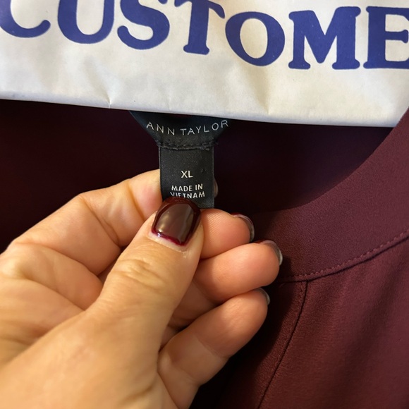 Ann Taylor Burgundy Blouse - Picture 2 of 6